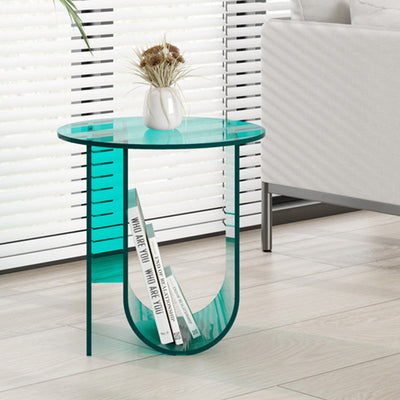 Contemporary Nordic Curved Acrylic End Table Storage For Living Room