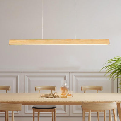 Modern Minimalist Wood Straight Line Design Silicone LED Island Light Pendant Light For Living Room