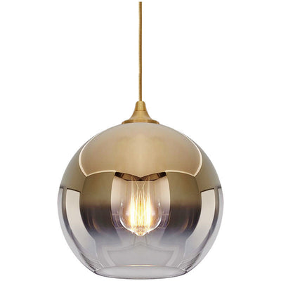 Contemporary Scandinavian Orb Glass Iron 1-Light Pendant Light For Bedroom