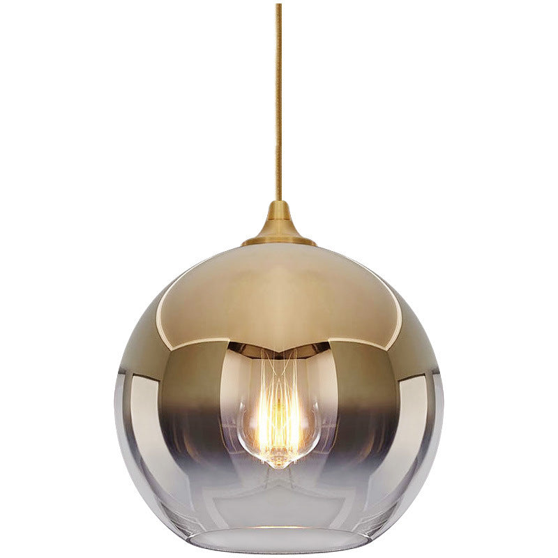 Contemporary Scandinavian Orb Glass Iron 1-Light Pendant Light For Bedroom