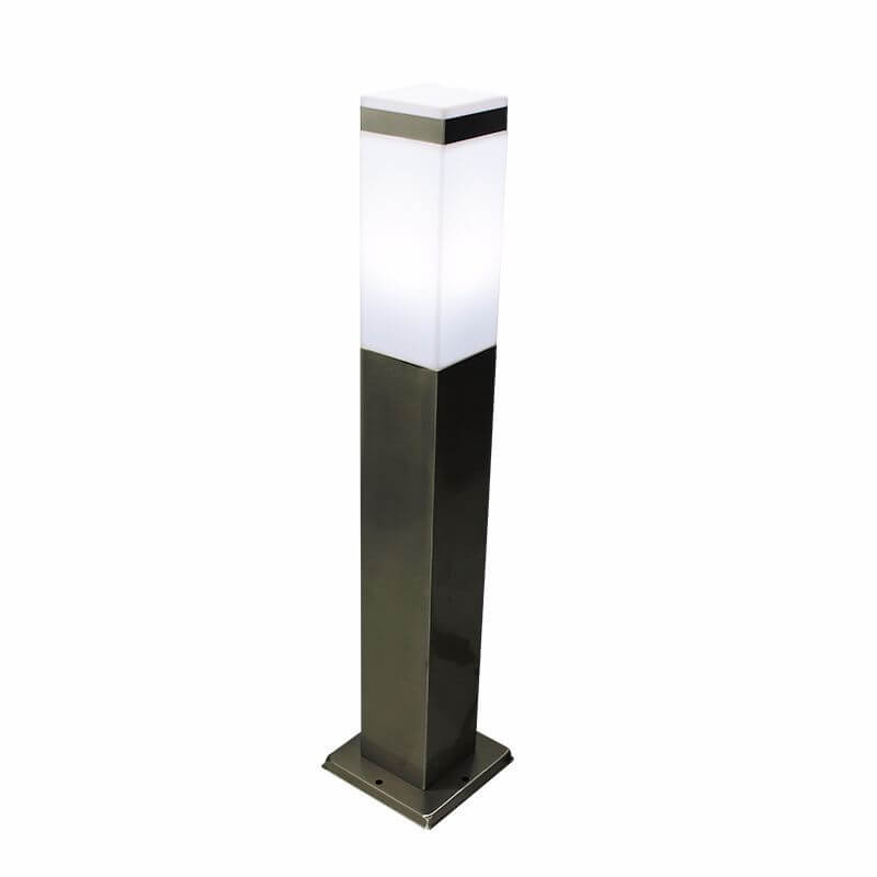 Modern Black White Rectangular Outdoor Patio 1-Light Landscape Lawn Light