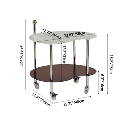 Modern Minimalist Cloud Acrylic Stainless Steel Removable End Table 2-Tier For Living Room