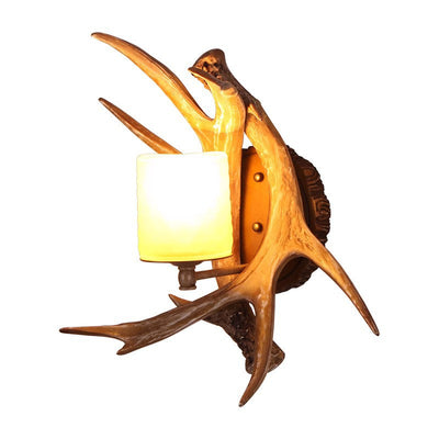 Contemporary Creative Resin Imitation Antler Glass Shade 1-Light Wall Sconce Lamp For Living Room