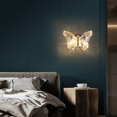 Contemporary Creative Butterfly Hardware Aluminum Acrylic LED Wall Sconce Lamp For Living Room