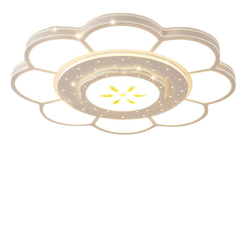 Modern Simplicity Iron Acrylic Round Flower LED Flush Mount Ceiling Light For Living Room