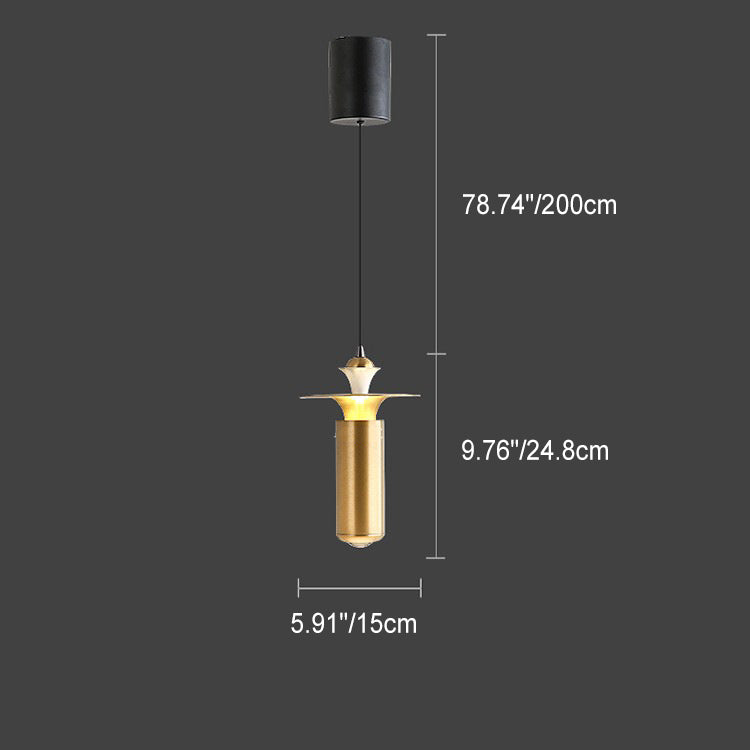 Zeitgenössische nordische hebbare Zylinder Aluminium Kristallglaslinse LED Pendelleuchte für Wohnzimmer 