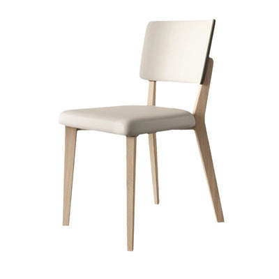 Contemporary Nordic Square Leather Solid Wood Frame Dining Chair Backrest For Dining Room