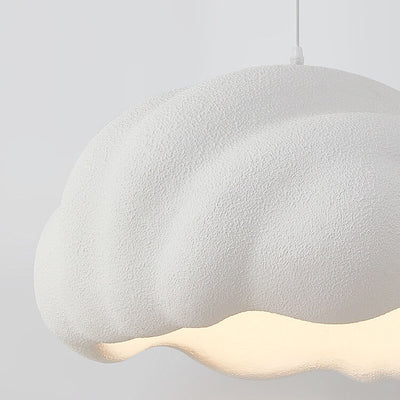 Lampe suspendue à 1 lumière en polystyrène de forme spéciale de style crème simple nordique 