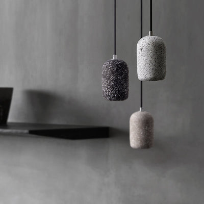 Scandinavian Industrial Minimalist Cylindrical Cement LED Pendant Light