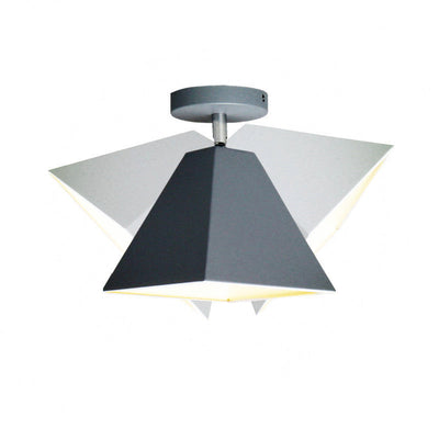 Contemporary Creative Trapezoid Iron 1-Light Semi-Flush Mount Ceiling Light For Living Room