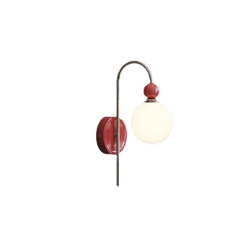 Modern Minimalist Cream Style Wrought Iron Ball 1-Light Wall Sconce Lamp