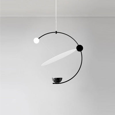 Contemporary Scandinavian Ring Hardware PC LED Pendant Light For Living Room