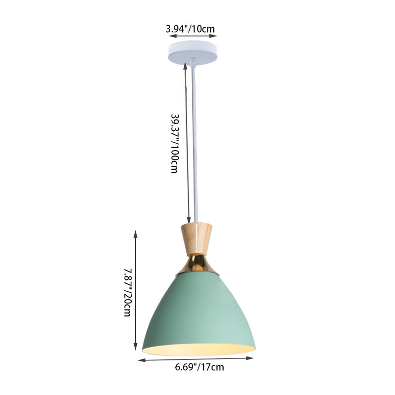 Modern Minimalist Cone Iron 1-Light Pendant Light For Living Room