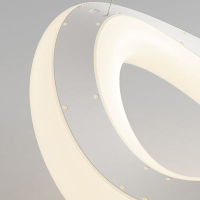 Modern Minimalist PE Wave Ring Hardware LED Pendant Light For Bedroom