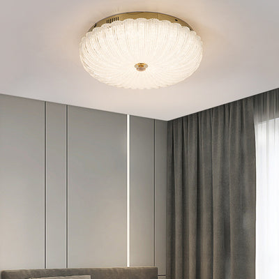 Modern Minimalist Round Stainless Steel Acrylic LED Flush Mount Ceiling Light For Living Room