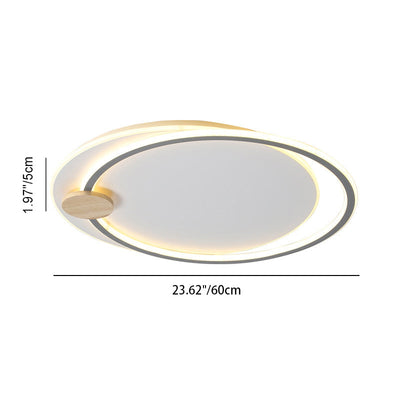 Contemporary Simplicity Iron Circle Ring Acrylic LED Flush Mount Ceiling Light For Living Room