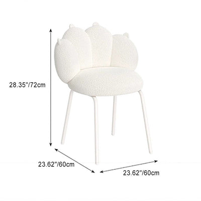 Contemporary Creative Cat's Paw Lambswool Metal Vanity Stool Backrest For Bedroom