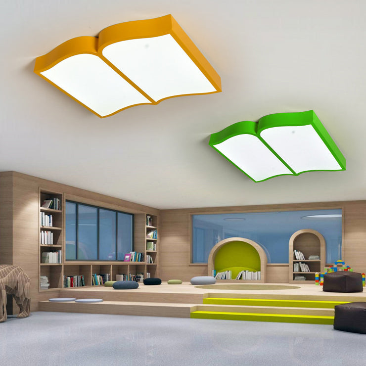 Modern Art Deco Book-Shaped Iron LED Flush Mount Ceiling Light For Living Room