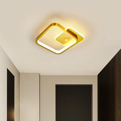 Modern Minimalist Square Aluminum Iron LED Flush Mount Ceiling Light For Living Room