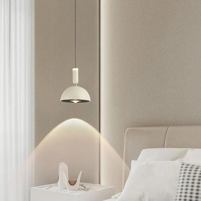 Modern Minimalist Round Dome Aluminum Acrylic LED Pendant Light For Bedroom