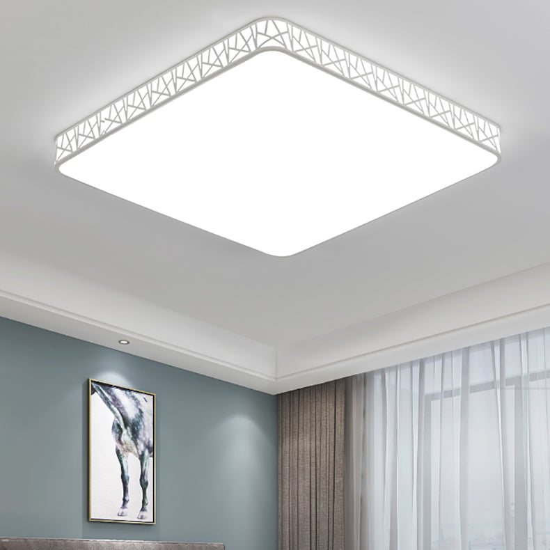 Modern Minimalist Square Acrylic Iron LED Flush Mount Ceiling Light For Bedroom