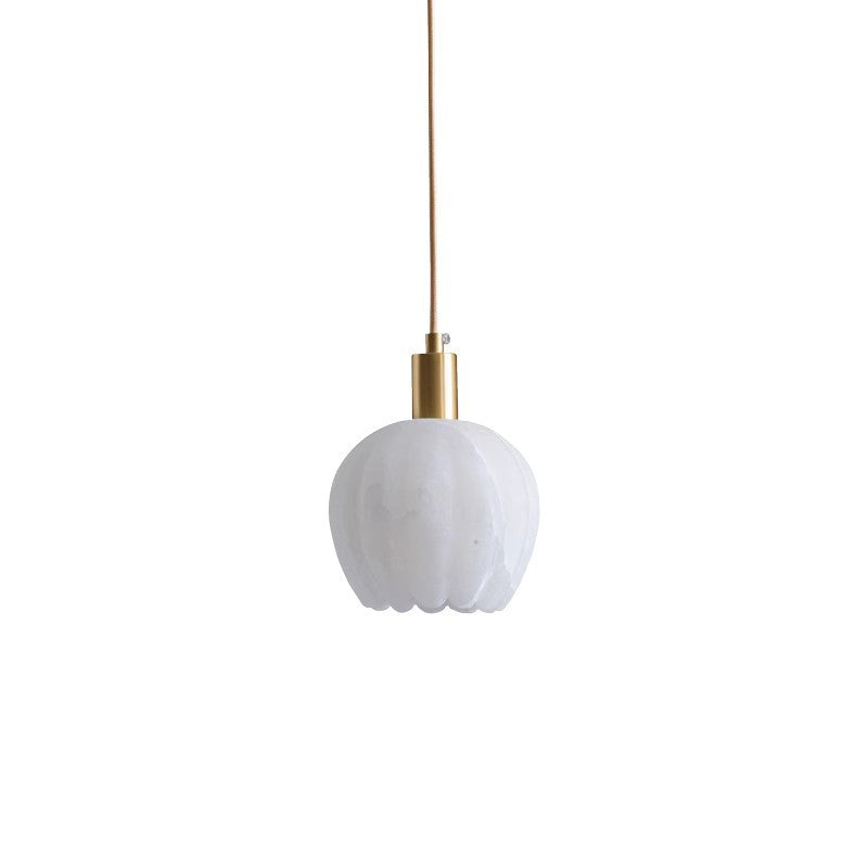 Modern Minimalist Round Pod Marble 1-Light Pendant Light For Living Room