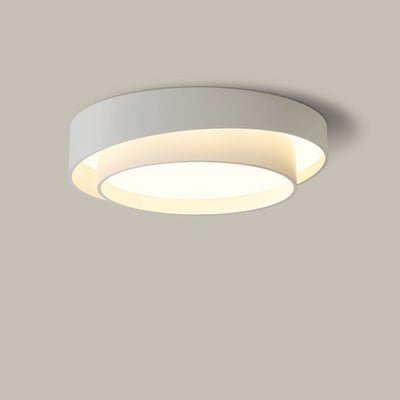 Contemporary Simplicity Two-layer Circle Shade Iron LED Flush Mount Ceiling Light For Living Room