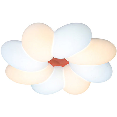 Contemporary Creative Cream Acrylic Petal Shape LED Flush Mount Ceiling Light For Bedroom