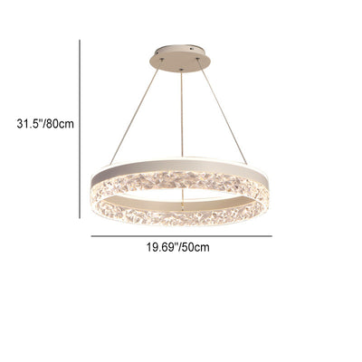 Modern Minimalist Circle Iron Acrylic LED Pendant Light For Bedroom