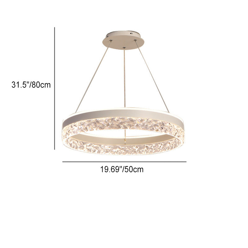 Modern Minimalist Circle Iron Acrylic LED Pendant Light For Bedroom