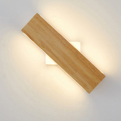 Contemporary Scandinavian Wooden Acrylic Linear LED Wall Sconce Lamp For Bedroom