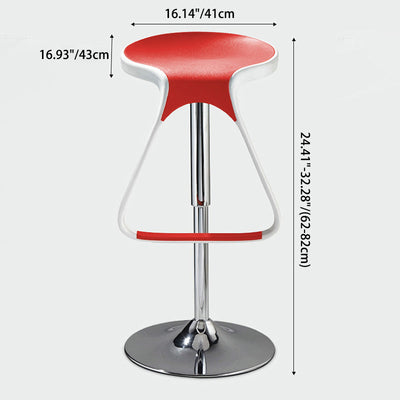 Contemporary Nordic Round ABS Metal Base Bar Stool Footrest Liftable Swivel For Dining Room