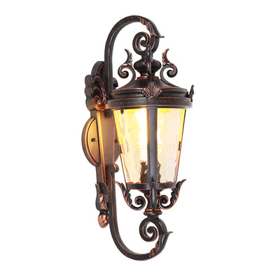 Traditional European Waterproof Aluminum Glass Cylinder 1-Light Wall Sconce Lamp For Outdoor Patio