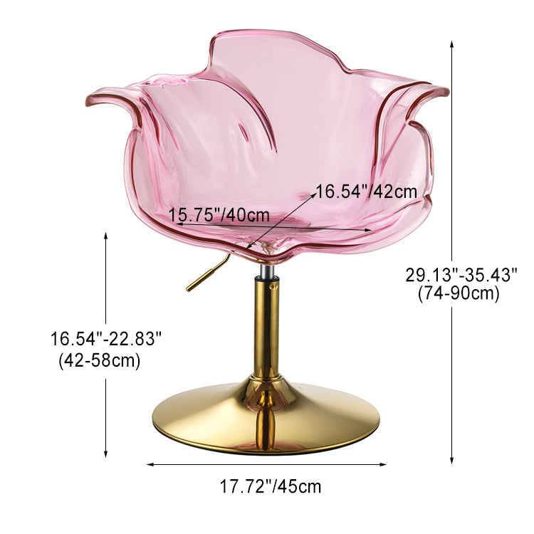 Contemporary Creative Petal Shape Acrylic Liftable Dining Chair Backrest Armrest For Dining Room