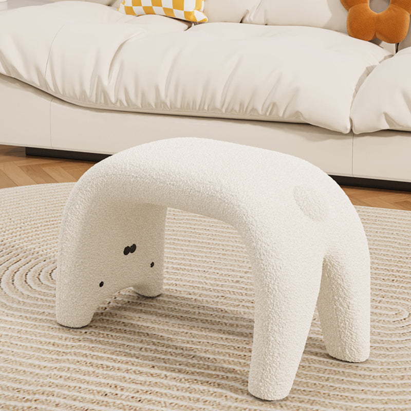 Contemporary Creative Curved Faux Fur Cat Design Vanity Stool Armless For Living Room