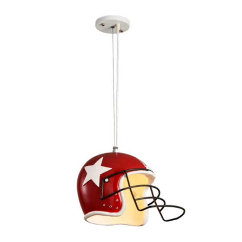 Modern Creative Iron Resin Helmet Shape 1-Light Pendant Light For Living Room