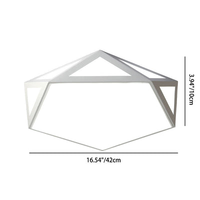 Modern Simplicity Openwork Diamond Acrylic Shade LED Flush Mount Ceiling Light For Living Room