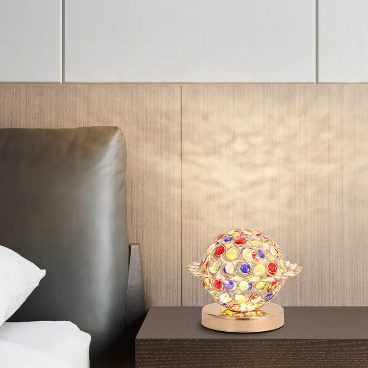 Modern Luxury Crystal Ball Hardware LED Decorative Table Lamp