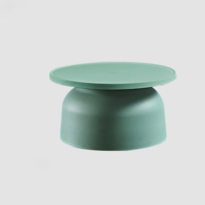 Modern Minimalist Round Plastic Coffee Table 1-Tier For Living Room