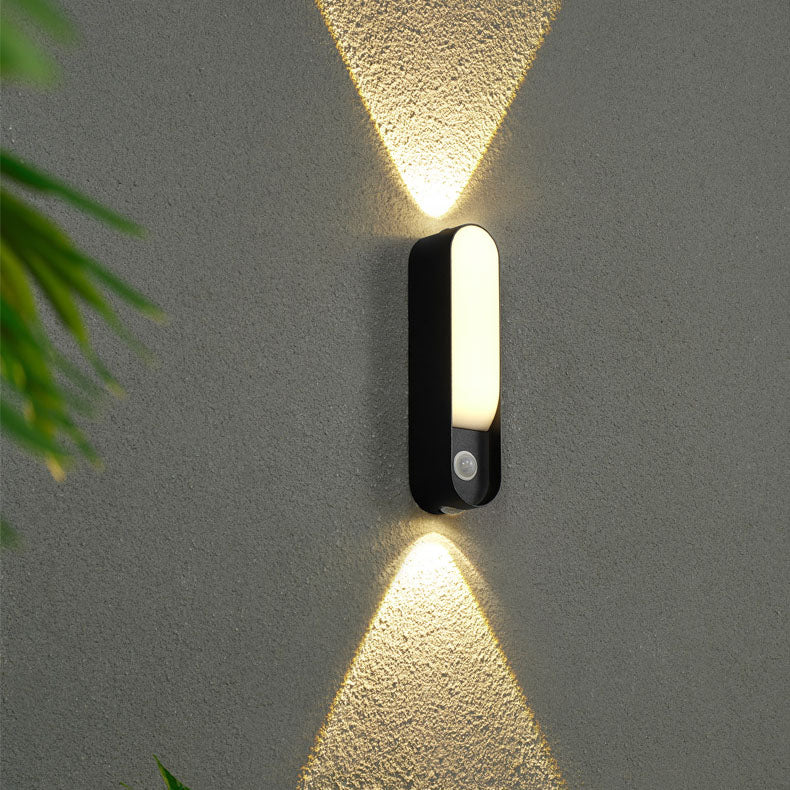 Modern Minimalist Waterproof Oval Aluminum Acrylic LED Outdoor Wall Sconce Lamp For Garden