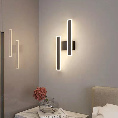 Modern Minimalist Geometric Strip Acrylic Hardware LED Wall Sconce Lamp For Bedroom