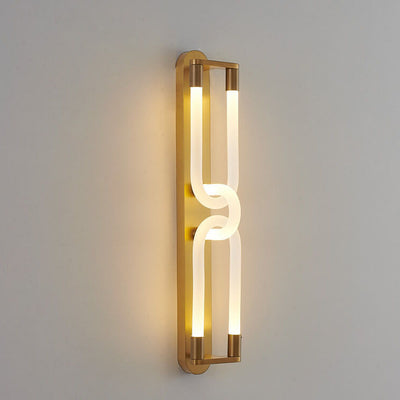 Nordic Light Luxury Golden White Tube LED Wall Sconce Lamp