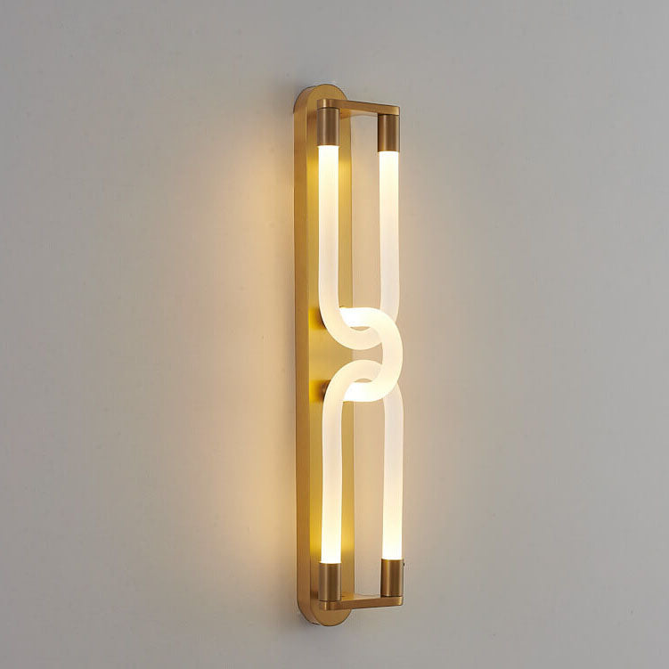 Nordic Light Luxury Golden White Tube LED Wall Sconce Lamp