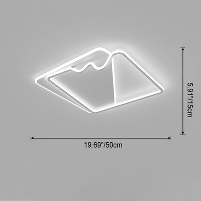 Modern Minimalist Square Line Iron Aluminium Acrylic LED Flush Mount Ceiling Light For Bedroom