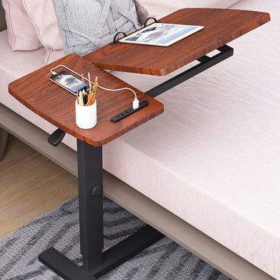 Modern Minimalist Rectangular Wood Metal End Table Foldable For Living Room