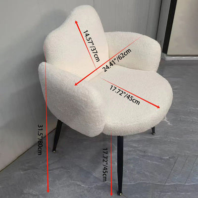 Contemporary Scandinavian Cloud Design Lambswool Vanity Stool Backrest Armrest For Bedroom