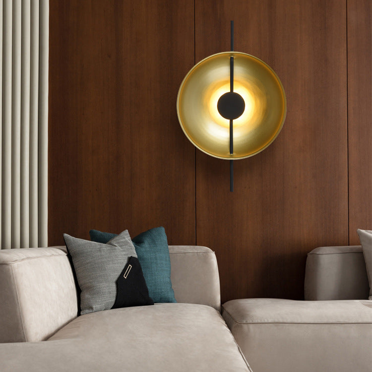 Modern Luxury Iron Round LED Wall Sconce Lamp For Living Room