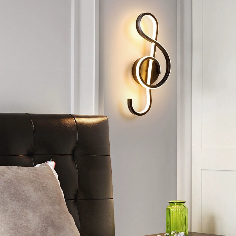 Abat-jour en Silicone souple avec Note de musique, Art déco moderne, applique murale LED pour chambre à coucher 