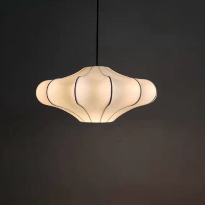 Lampe suspendue nordique simple en soie forgée à 1 lumière 