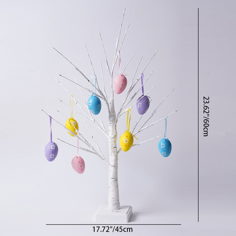 Contemporary Creative Easter Egg Decorated Tree Plastic LED USB Table Lamp For Bedroom